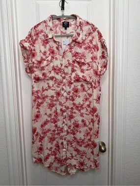 Bobeau Floral Button Front Mini Dress Size Small NWT